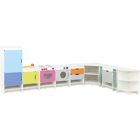 Bucatarie de joaca si frigider Qaudro alb - imagine 12